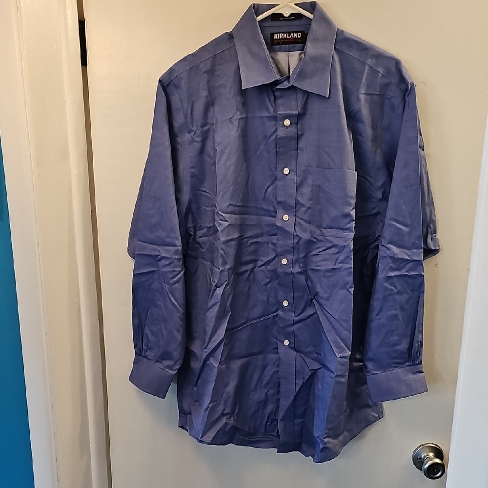 Mens Blue Dress Shirt Classic Style